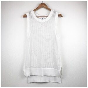 CAbi White Summer Vest Crochet‎ Tank Size Small
